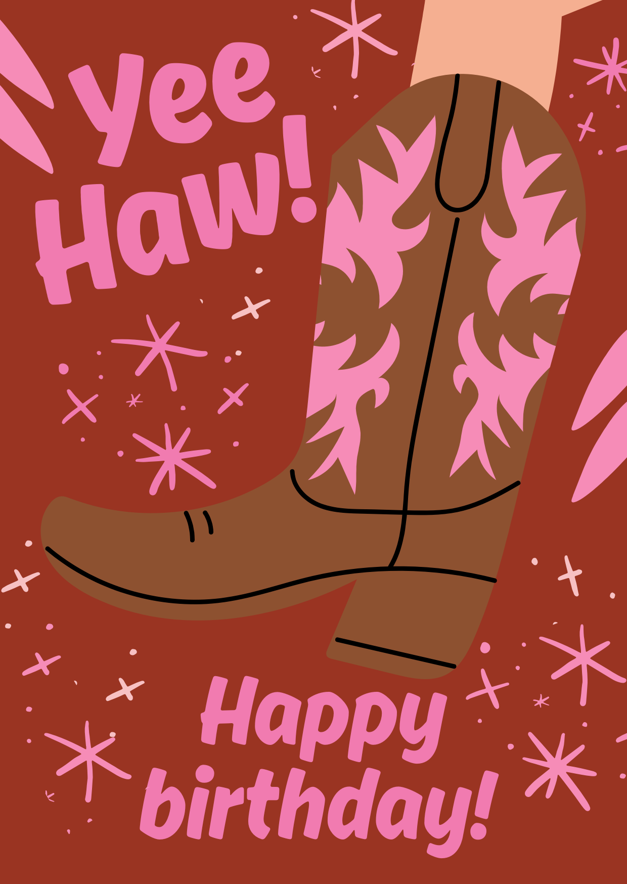 Wenskaart Yee Haw! HBB