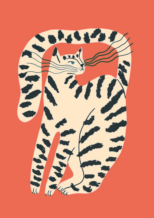 Wenskaart Picasso kat rood