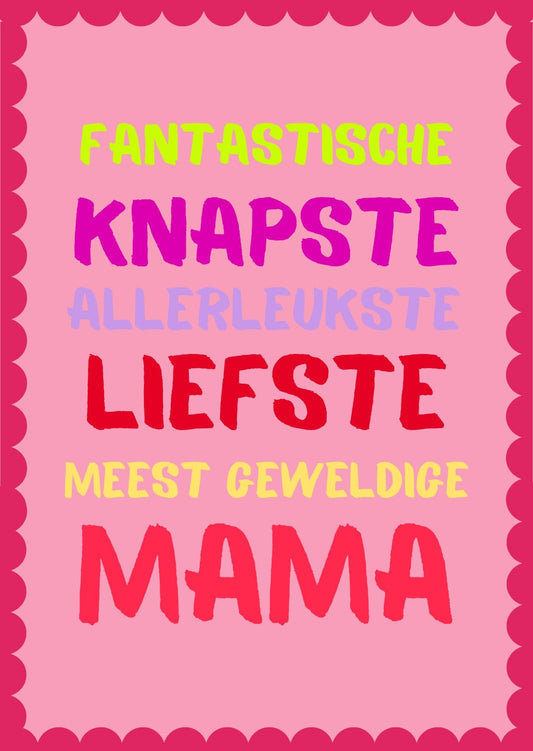 Wenskaart Allerleukste mama