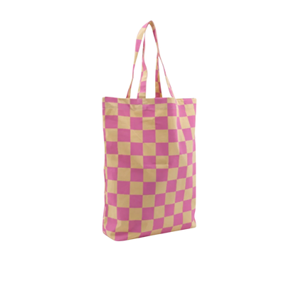 Katoenen tas · roze blokjes