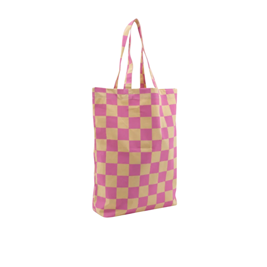 Katoenen tas · roze blokjes