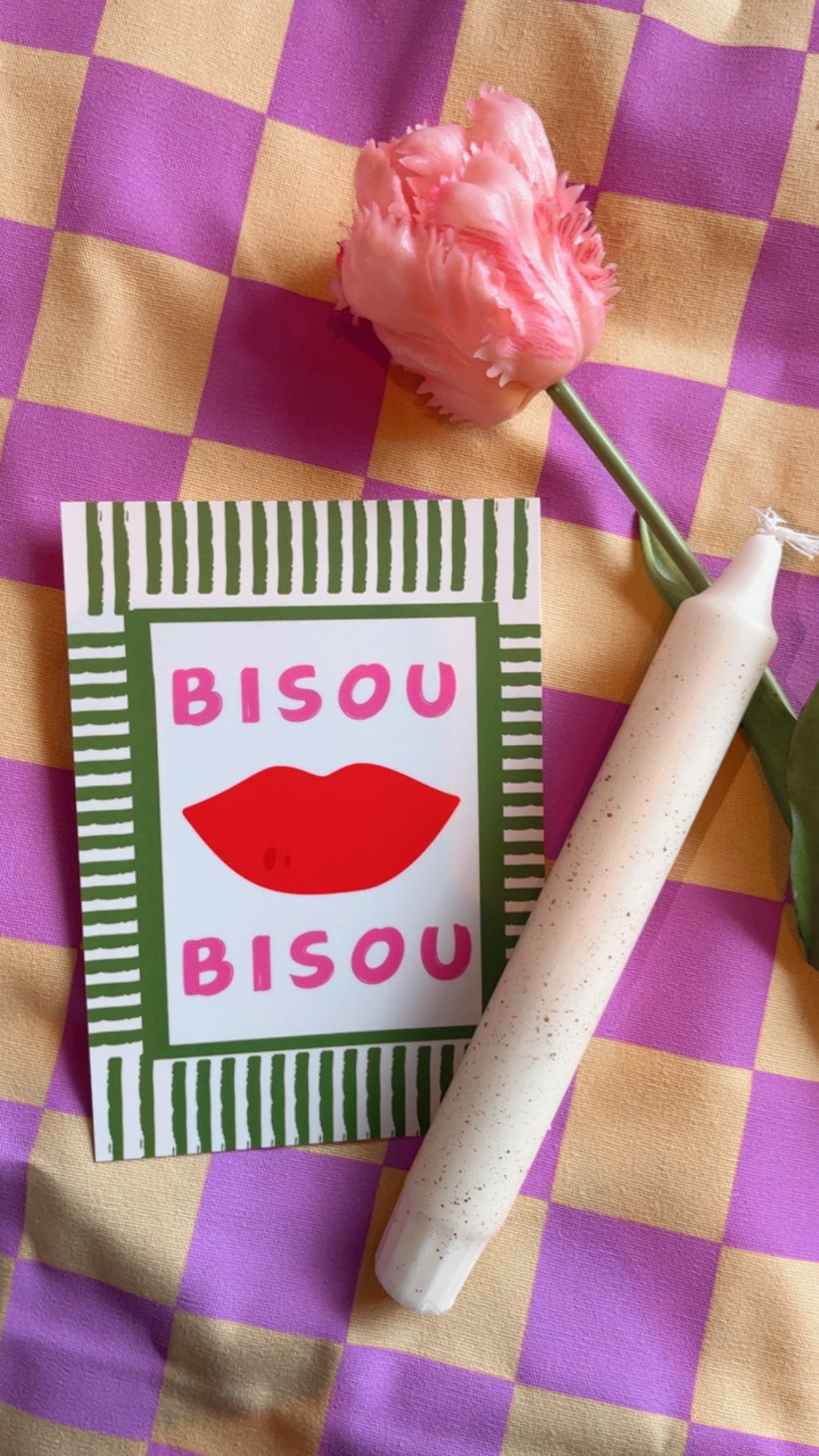 Katoenen tas · roze blokjes