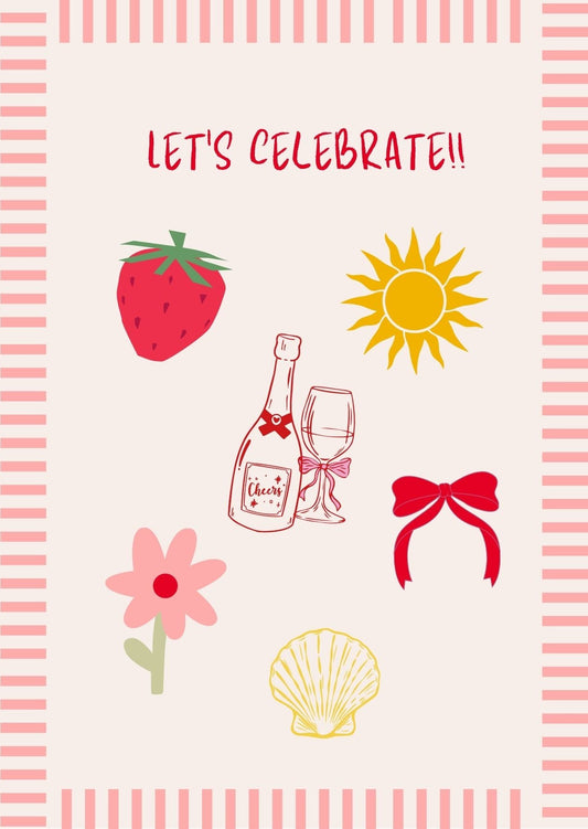 Wenskaart Let's celebrate!!