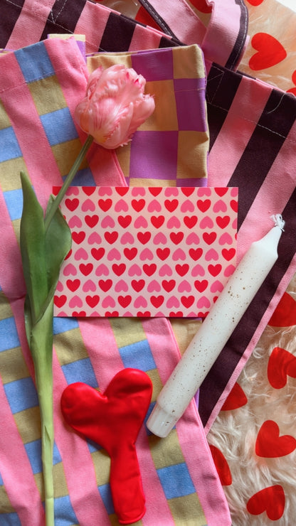 Katoenen tas · roze blokjes