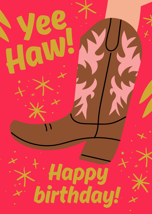 Wenskaart Yee Haw! HBR