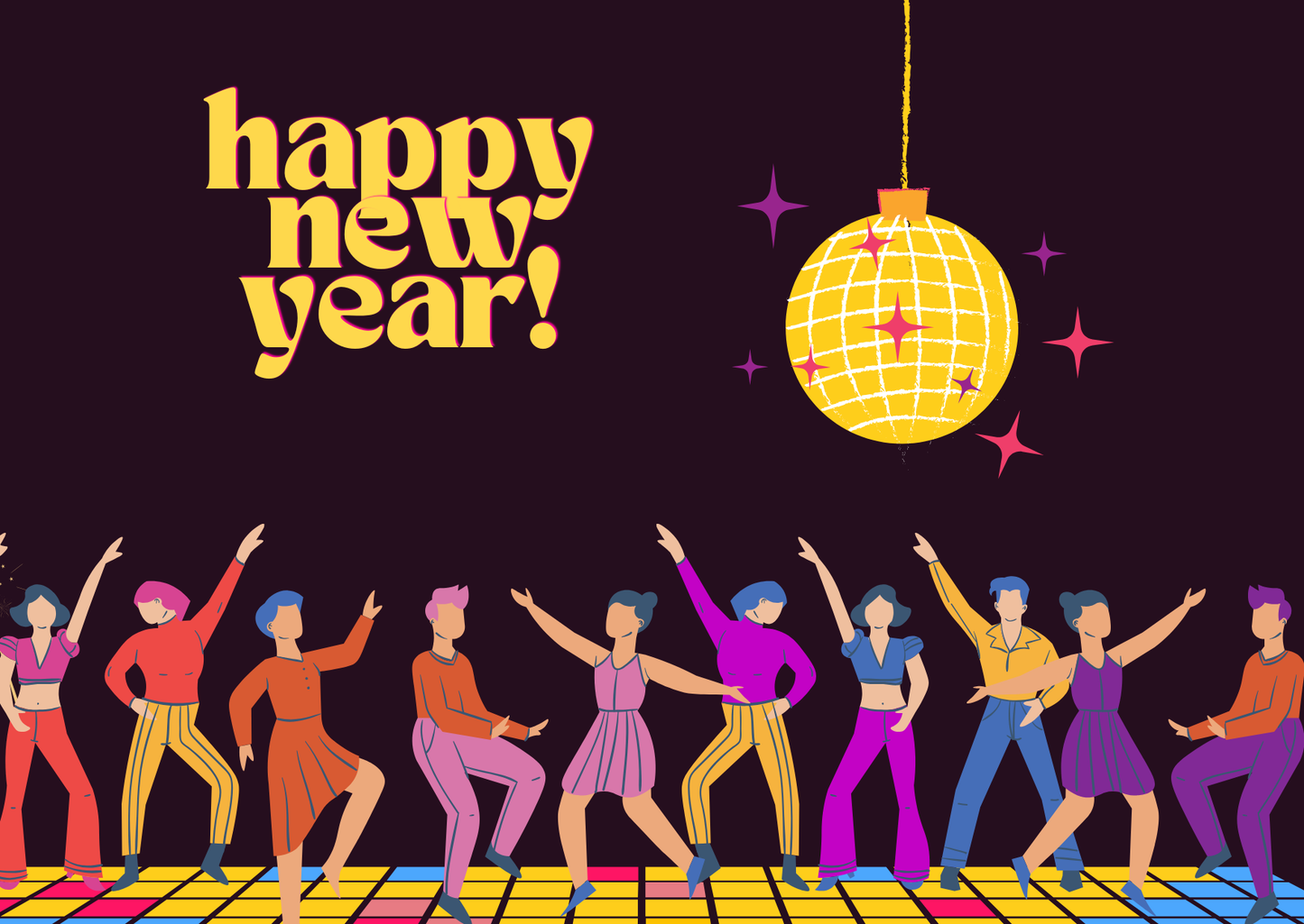 Wenskaart Happy new Year