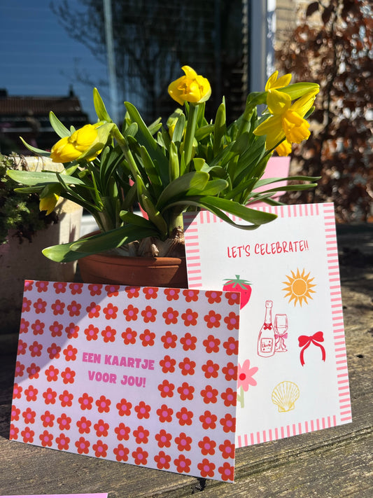 Wenskaart Let's celebrate!!