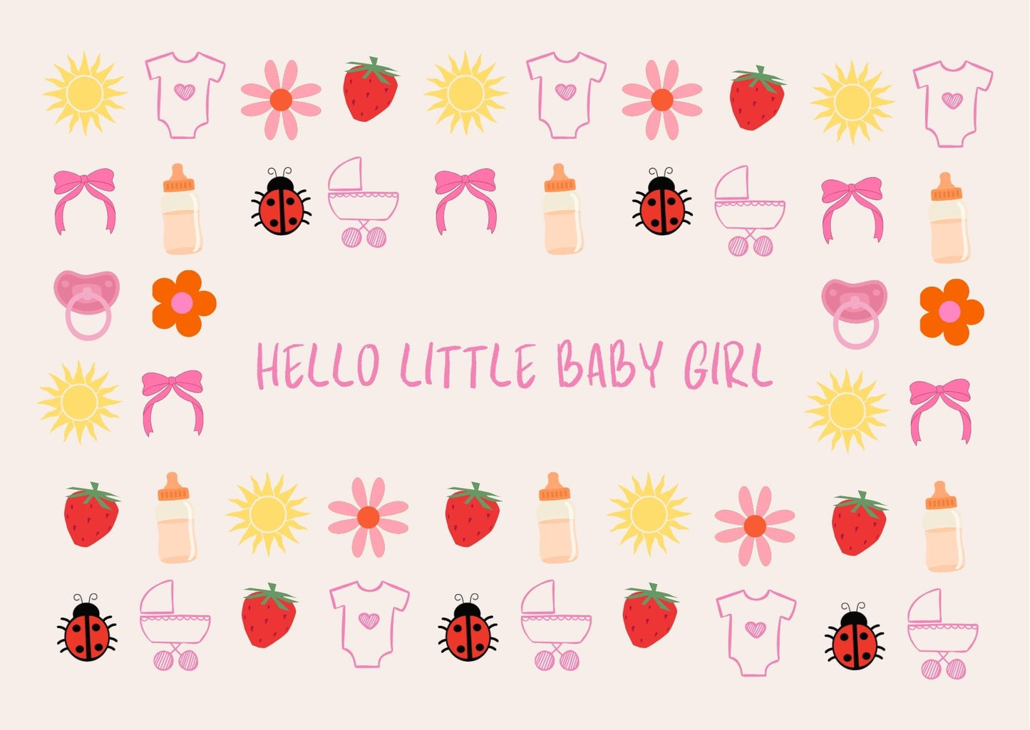 Wenskaart Sweet Little Baby (girl)