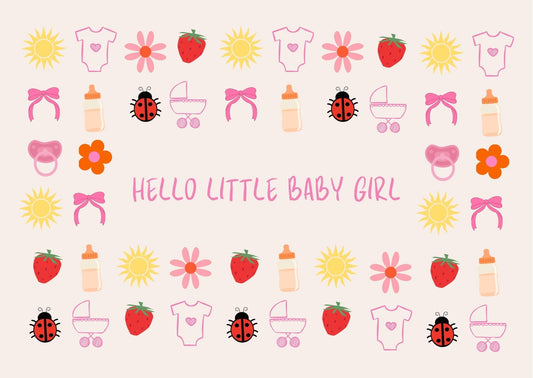 Wenskaart Sweet Little Baby (girl)