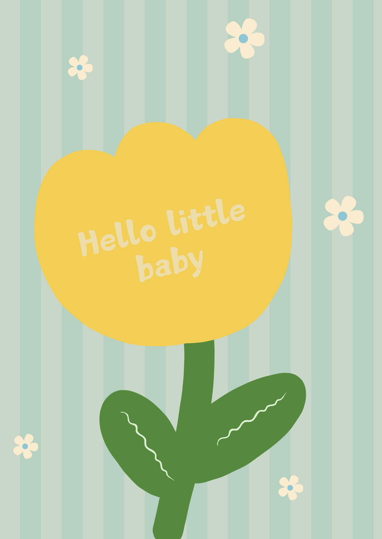 Wenskaart Hello little baby (boy)