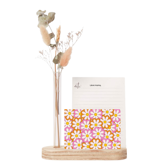 Kaartenhouder met bloemenvaasje