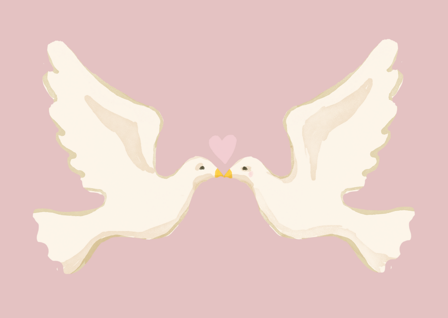 Wenskaart Tortelduifjes