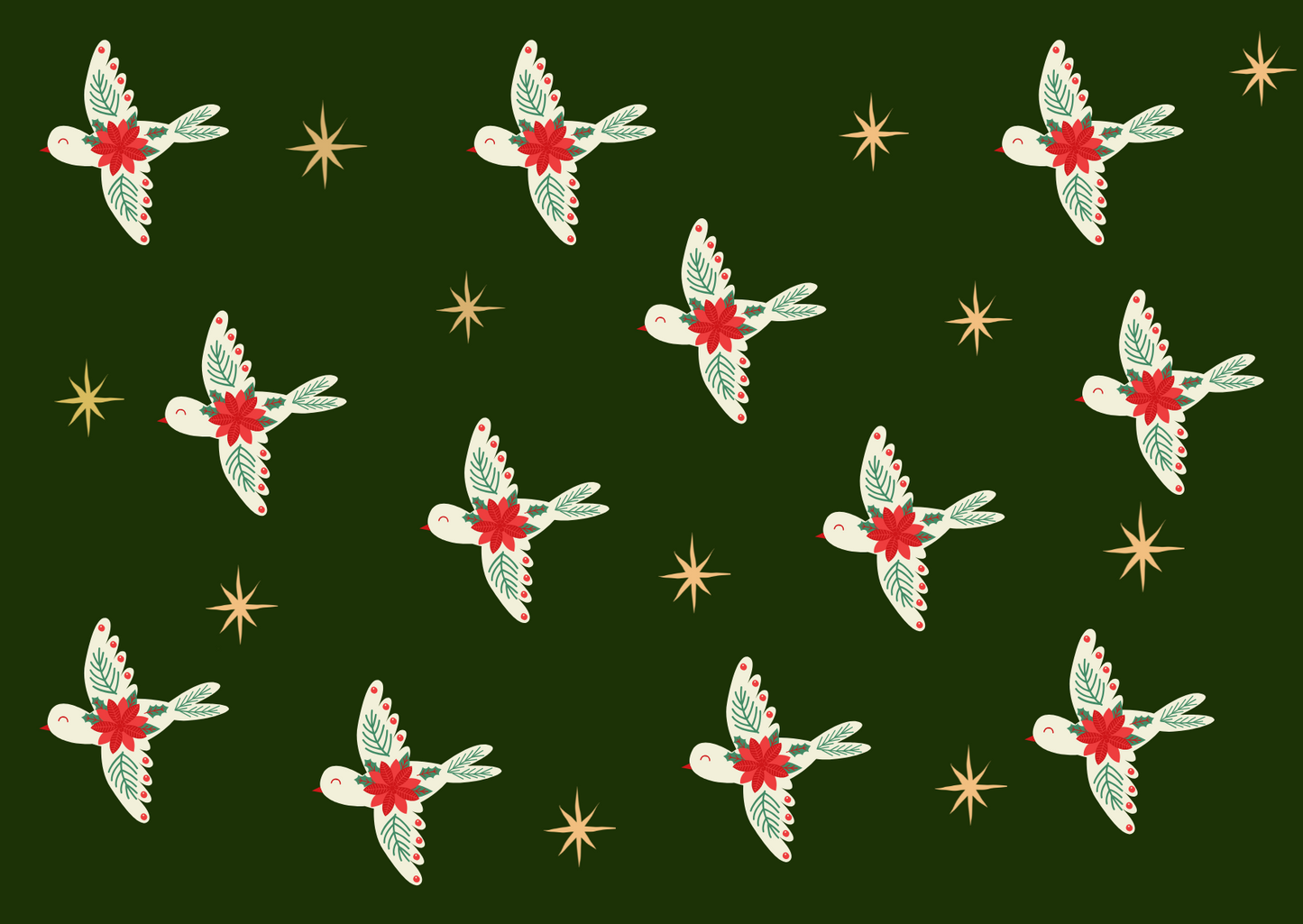 Wenskaart Kerstvogel