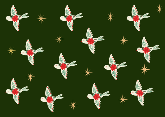 Wenskaart Kerstvogel