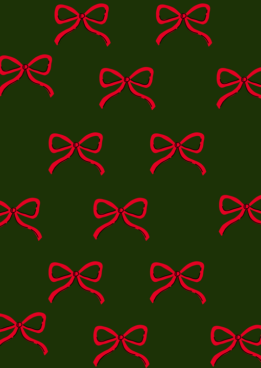 Wenskaart kerst strikjes